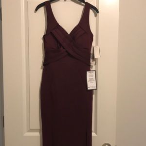 Emerald Sundae Plum Split Long Formal Gown New